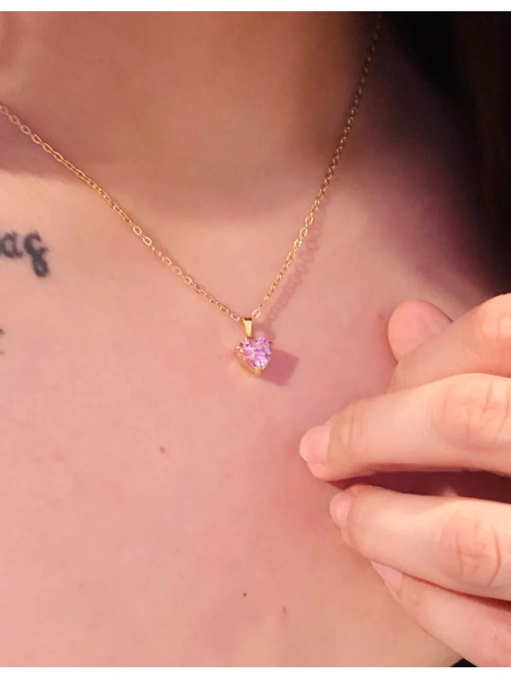 18K Gold Plated The Pink Heart Necklace